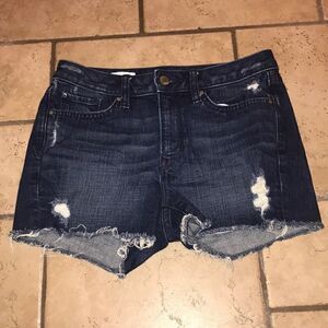 (5/$25) Gap 1969 Dark denim slim distressed cutoff shorts